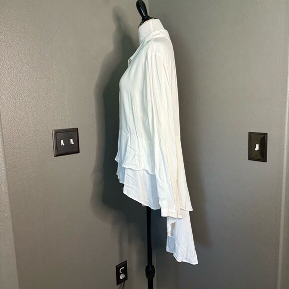 Wrangler Cream Ruffle Button-Up Shirt - Picture 7 of 8